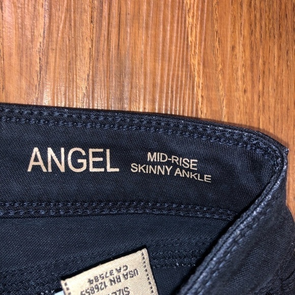 𝅺dl 1961 Angel Midrise Skinny Ankle Jeans in Athens Wash (black) Size 25 - Picture 4 of 14